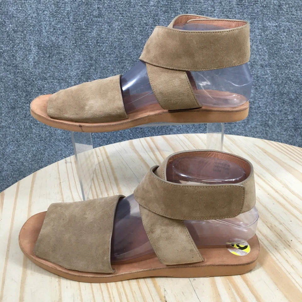 Sandalias Vince para mujer 9 M Sabine envolventes al tobillo cuero marrón informales cómodas planas Foto 4 de 4