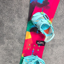 Burton Genie All-Mountain Snowboard 142cm Multicolour w/ Bindings Channel