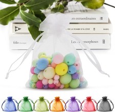 ANZNKU 50PCS White Organza Bags 3x4, Small Gift Bags Bulk for Sachet Jewelry Can