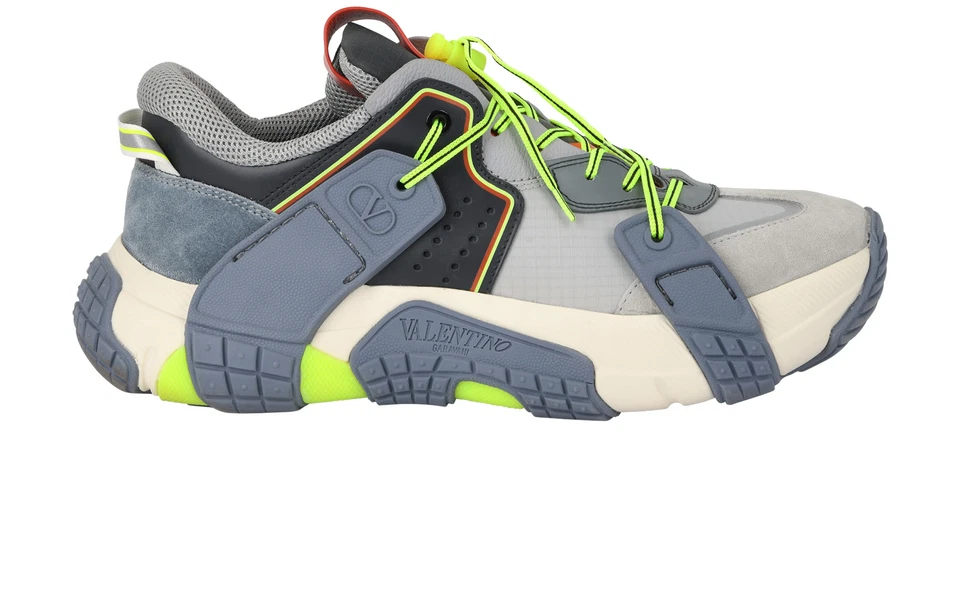 Valentino Chunky Trainers Grey Leather Mesh Mens 6
