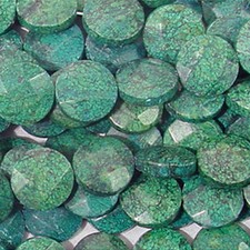 15MM CHRYSOCOLLA JASPER FACETED COIN GEMSTONE BEADS 15.5 IN STRAND