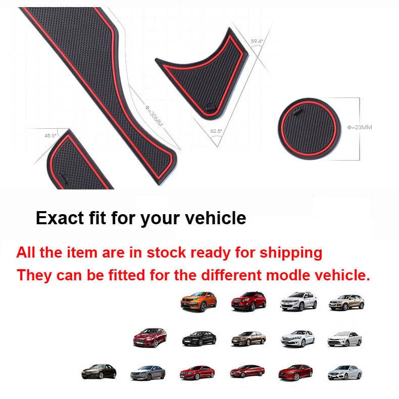 Alfombrilla portavasos de goma con ranura para puerta interior antideslizante 8 piezas para Audi A4L 2009-2012 Foto 2 de 4