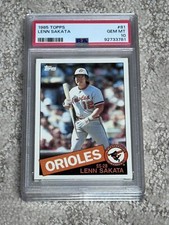 1985 TOPPS BASEBALL CARD PSA 10 LOW POP LENN SAKATA BALTIMORE ORIOLES