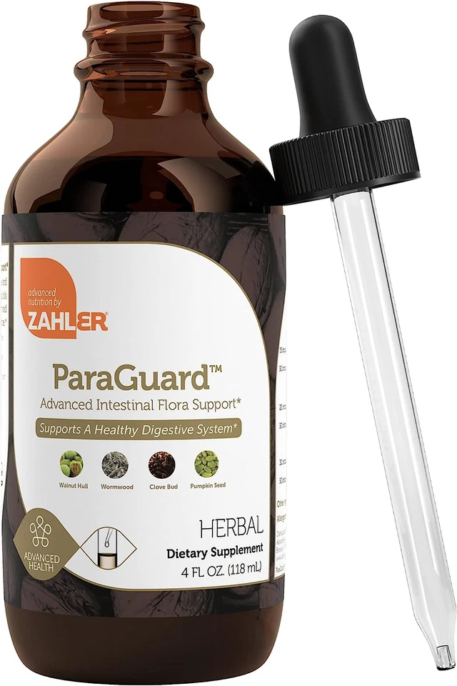 Gotas líquidas de limpieza Zahler Paraguard - Suplemento de desintoxicación para la salud intestinal 4 onzas Foto 2 de 4