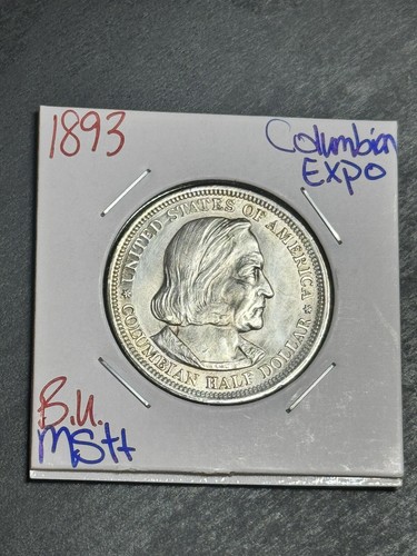 1893 Columbian Exposition Silver Half Dollar BU Uncirculated MS++ Coin (Raw14811 - 第 1/2 張圖片
