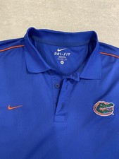 Mens Nike Dri Fit Florida Gators Short Sleeve Golf Polo Shirt Blue XL