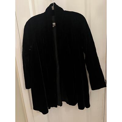 Dave & Johnny Women's Vintage Velvet Open L Cardigan Jacket Black USA Elegant