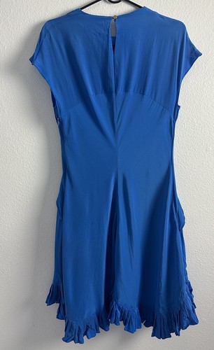 Juicy Couture 100% SILK Blue Sleeveless Dress Size 8 - Picture 6 of 16