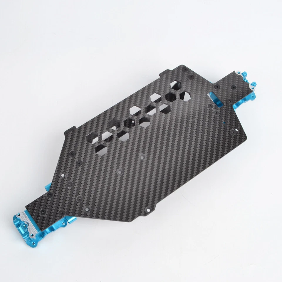 Aluminum Lower Deck Gearbox Cover Carbon Chassis Kit for Tamiya TT02B MS TT-02BR - Image 3 of 4