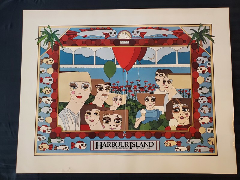 HARBOUR ISLAND TAMPA  FLORIDA OPENING WEEKEND JUNE 27-30 1985 LITHOGRAPH/POSTER