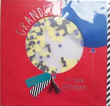 Clintons Cards  HAPPY BIRTHDAY GRANDSON SHAKER BALLOON CARD new sealed