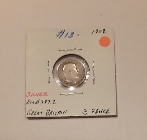 1909 GREAT BRITAIN, .925 SILVER, 3 PENCE. - 第 1/2 張圖片