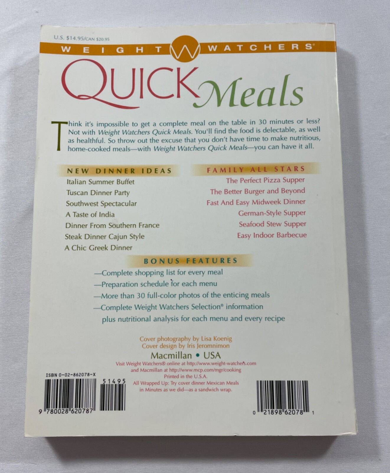WEIGHT WATCHERS QUICK MEALS eBay