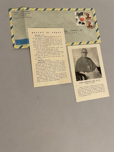 LADISLAU PAZ († 1994) Bischof von Santo Andre, Brasilien signiertes Gewölbe Autogramm - Bild 2 von 2