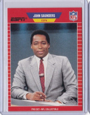 1989 Pro Set Announcers Card #8 JOHN SAUNDERS (ID90)