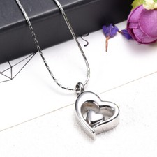 Urn Necklace for Ashes Cremation Jewelry for Ashes of Loved Ones Keepsake Silver