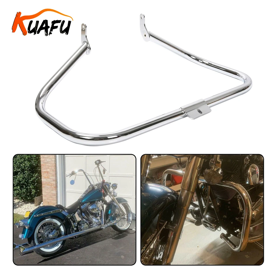 Barra de protección de motor contra choque de carretera para Harley Heritage Softail FatBoy 2000-2017 Foto 3 de 4