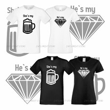 Camiseta Pareja Ella Es Mi Cerveza Para Ella Y Él Familia A Juego Amor Camisas Negras