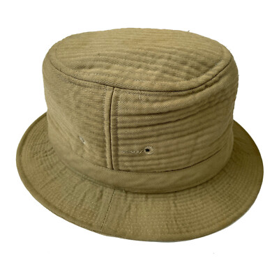 L.L. BEAN Bucket Hat Khaki Cotton Vintage Fishing Hunting