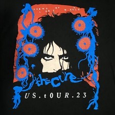 Band T Shirt Medium The Cure 2023 Concert Tour 100% Cotton Black Goth Emo Pop a