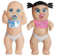 Adult Inflatable Girl Boy Gender Reveal Costume Halloween Party Fancy