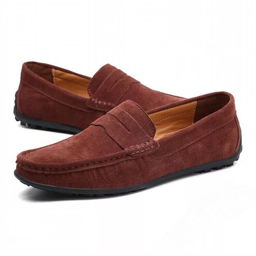 🛒🛒2025 UK Men's Leather Slip on Driving Moccasin Slippers Penny Boat Shoes New - Picture 26 of 28