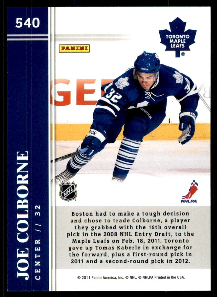 2011-12 Score Hot Rookies Joe Colborne RC #540 - Image 2 of 2