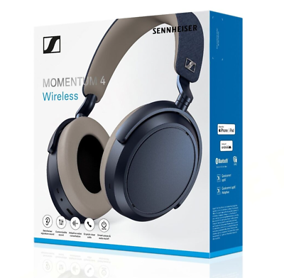 Sennheiser Momentum 4 Over The Ear Wireless Headphones - Denim / Blue - New