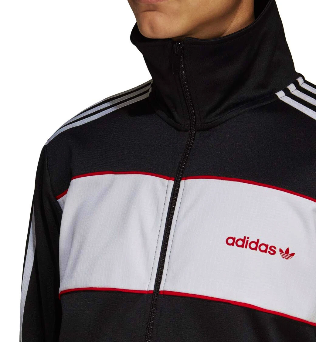 MED adidas Originals MEN\'S slim fit LINEAR TRACK TOP JACKET BLACK LAST1 |  eBay