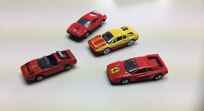 Vintage Used Lot Of 4 Assorted Brands Of Ferrari-Models, Years And Colors