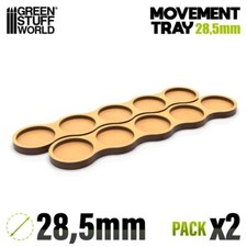 MDF Movement Trays Skirmish AOS 28.5mm 5x1 compatible with Wargame miniature AOS