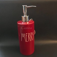Rae Dunn Red Merry Soap Dispenser