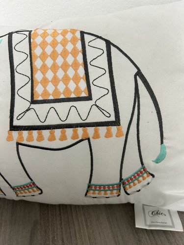 Chic Embroidered Elephant Boho Throw/Bed Pillow - Picture 6 of 9