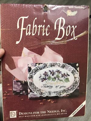 Designs For The Needle FABRIC BOX ''Thinking Of You  #6505 - Vintage CROSS STITCH