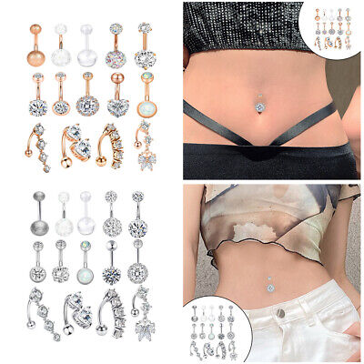 1pcs Double Butterfly Belly Ring Body Piercing Jewelry Navel Button R^y^ |  eBay