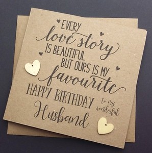 Handmade Romantic  Birthday Anniversary  Card  Husband 