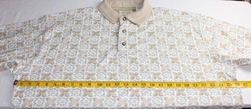 ST JOHN'S BAY Men's Tan Print Short-Sleeve Pullover Polo Shirt Sz XL Stretch - Foto 6 di 8