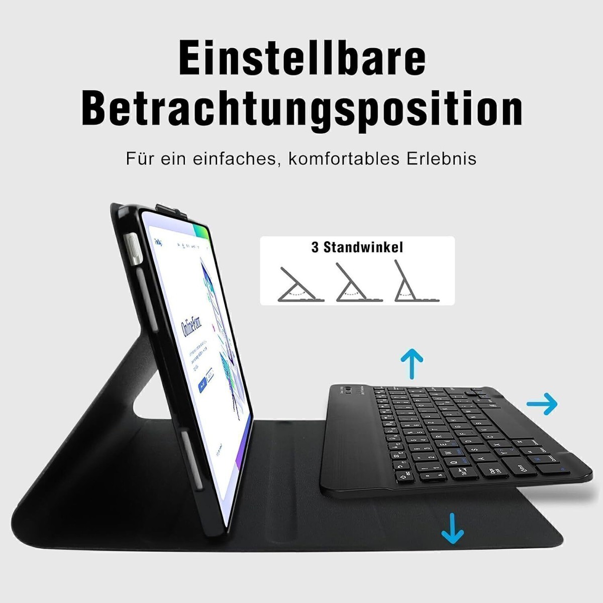 FOGARI Magnetische Tastaturhülle Für IPad Pro 11 & Air 11 – Deutsches QWERTZ-Layout, Mit Stifthalter, Schwarz
