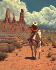 Western Cowboy oil painting Giclee Art Printed on canvas L3618