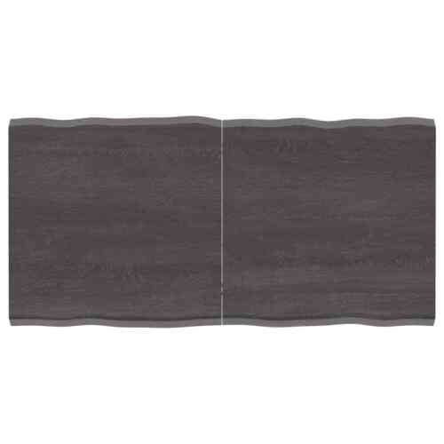 ZEYUAN Tischplatte Dunkelgrau 120x60x4  Eichenholz mit Baumkante, R9K7 - Bild 1 von 5