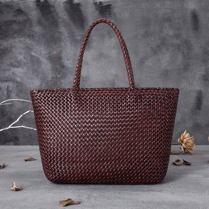バッグ AMBERGLEAM - BIG Leather Tote Bag AMBERGLEAM BIG Leather Tote Bag | MAROON