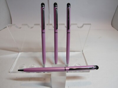 LOT  OF 4 TERZETTI COSMO-PINK SLIM BALLPOINT PEN-CONDUCTIVE TOP