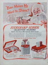 1949 vintage ever sharp razor blade print ad. Santa Claus