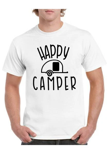 Happy Camper T-Shirt - Unisex, RV, Camper, Motorhome, Camping, Tent, Clothing