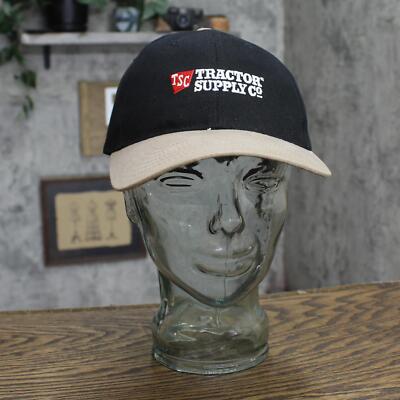 mens Tractor Supply Co. Strapback Baseball Hat Cap Black / Brown OS
