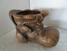 Midcentury French Polymer hobo shoe planter vase FranceTissot 1973 11.5” T
