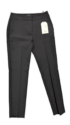 BNWT MEM.JS Italian Designer Black Slim Straight Trousers Pants IT 40 UK 8