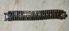 Gorgeous Vintage Fancy Elegant Wide Thick 7 Row Rhinestone Bangle 7" Bracelet  — photo 4