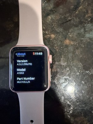 Apple Watch Series 7000 38mm Rose Gold with  Sport Band 1st Gen A1553 MLCH2LL/A