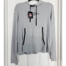 Vintage Polo Jeans Co Ralph Lauren Hoodie Grey Logo Pullover Sweatshirt M NEW
